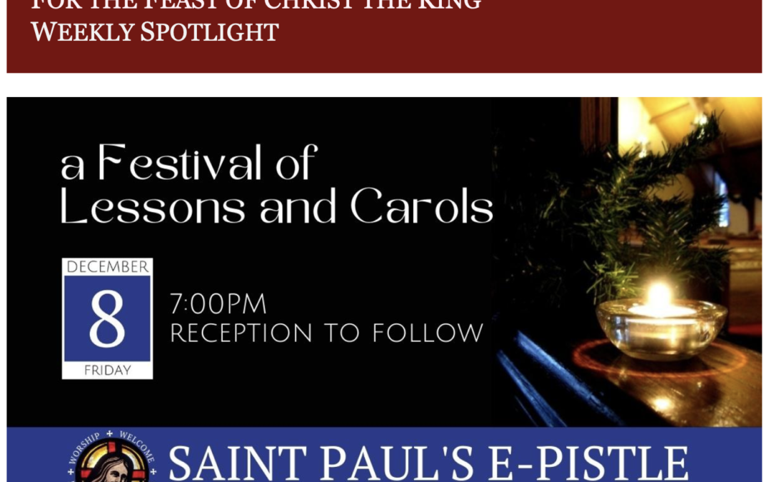 E-pistle for Sunday 26 November 2023